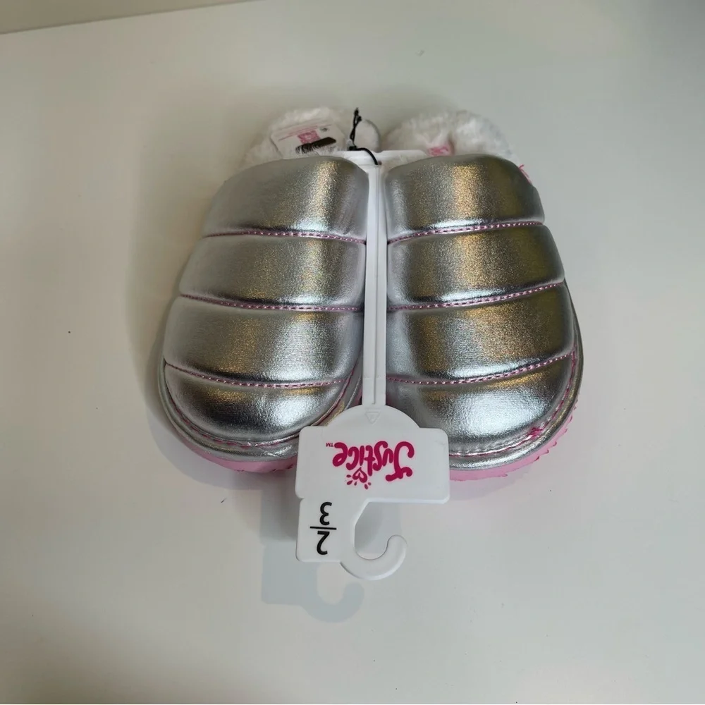 Justice Girls Slippers silver